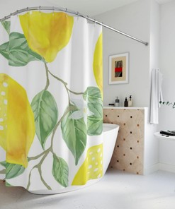 Lemon Shower Curtain - Bright and Cheerful Bathroom Decor