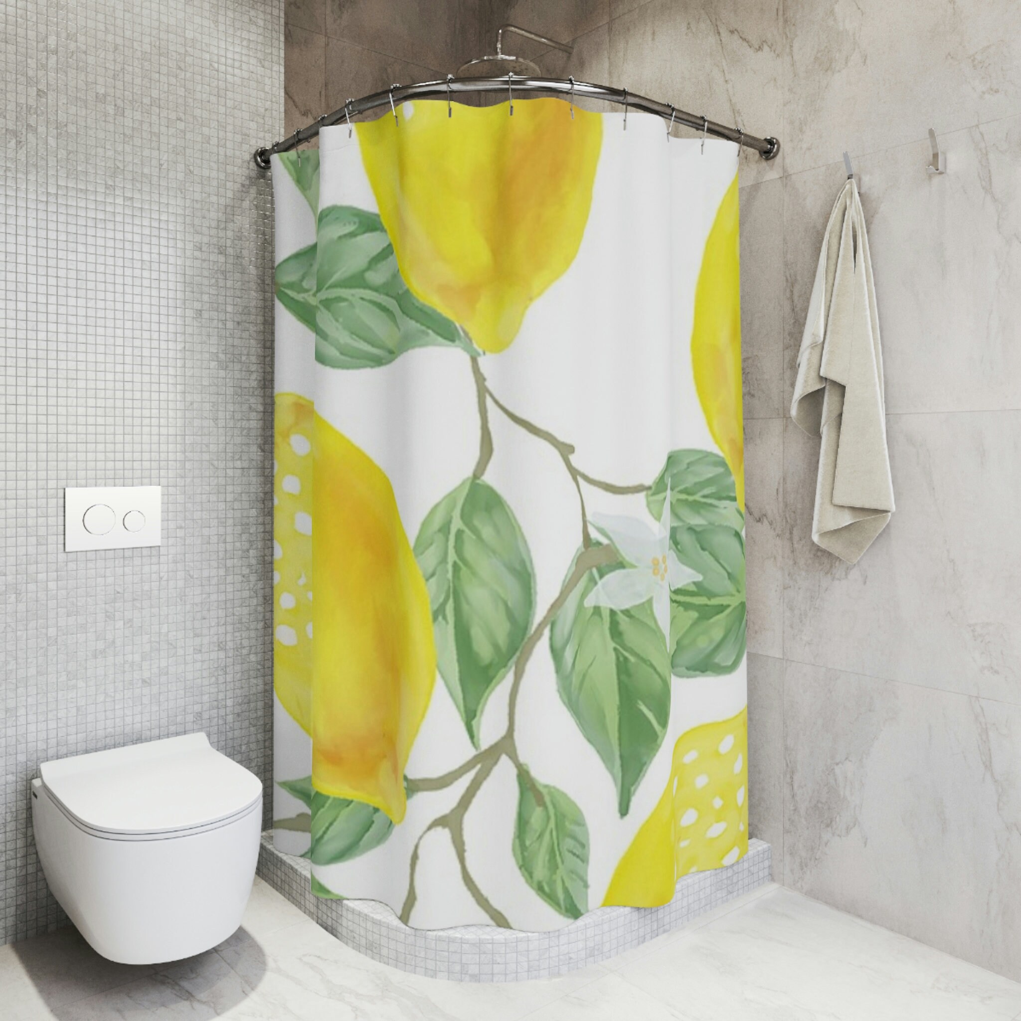 Lemon Shower Curtain - Bright and Cheerful Bathroom Decor