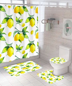 Lemon Shower Curtain - Fruit Bathroom Decor with a Pop of Yellow