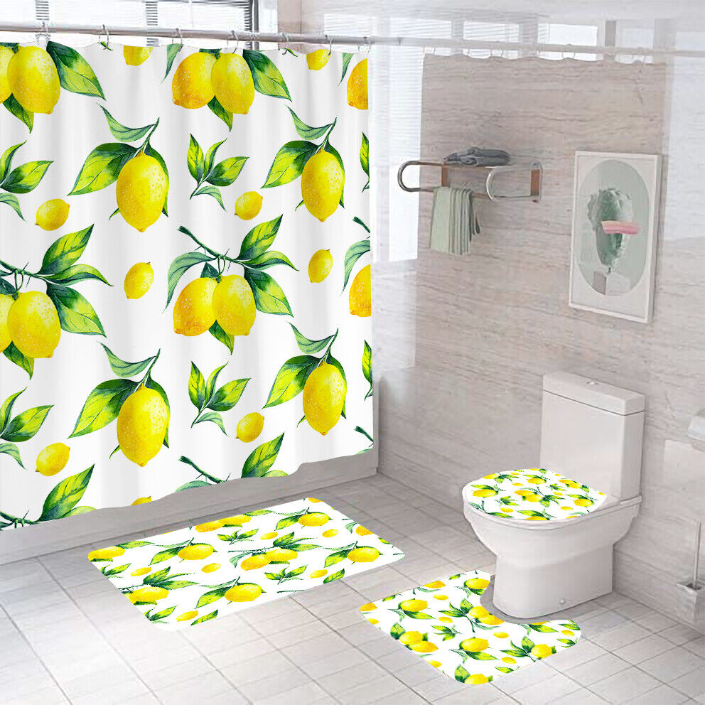 Lemon Shower Curtain - Fruit Bathroom Decor with a Pop of Yellow
