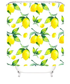 Lemon Shower Curtain - Fruit Bathroom Decor with a Pop of Yellow