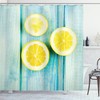 Lemon Shower Curtain - Juicy Slices Wood Print - Fresh Bathroom Decor