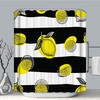 Lemon Stripes Seamless Pattern Fabric Shower Curtain