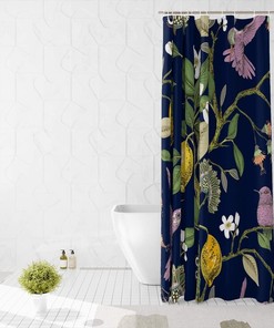 Lemon Tree And Hummingbird Fashion Shower Curtain For Nature Lovers Bathroom