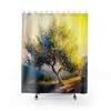 Lemon Tree Painting Shower Curtain, Modern Bathroom Decor