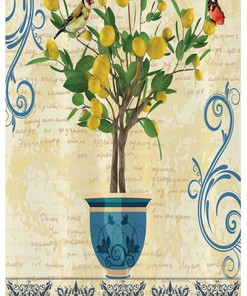 Lemon Tree Retro Style Stall Shower Curtain