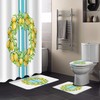 Lemon Wreath Blue Striped Shower Curtain for Bathroom with Country Touch