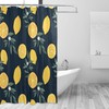 Lemon and Flower Print Shower Curtain for Bathroom Decoration