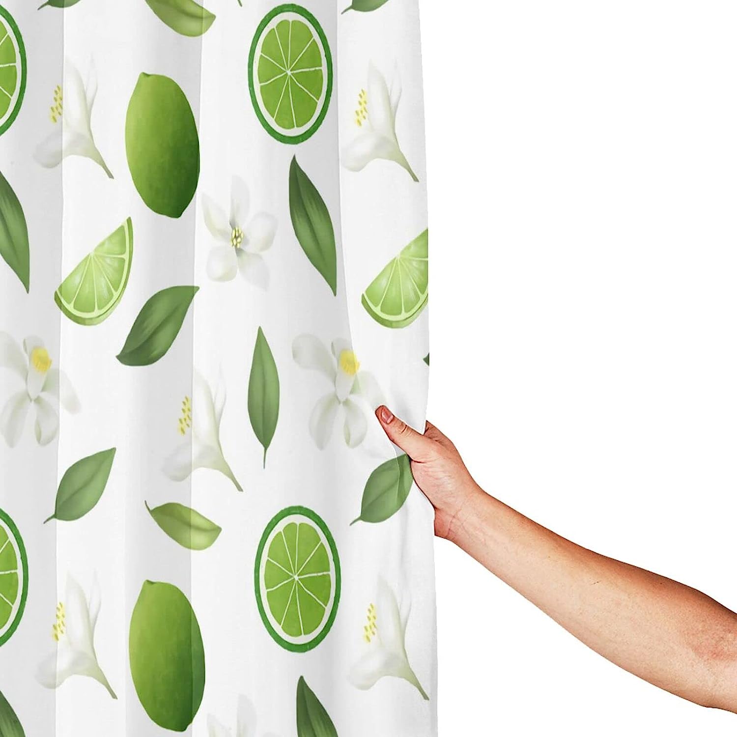 Lemons And Flower Pattern Shower Curtain, Waterproof Bathroom Curtain For Home Hotel Decor - Image 4