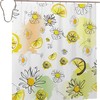 Lemons and Flowers Pattern Shower Curtain for Sunny Bathroom Decor