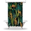 Leopard And Tropical Forest Print Shower Curtain For Bathroom Decor