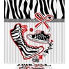 Leopard Canvas Shoes Printed Bathroom Tub Set With Waterproof Fabric Shower Curtain