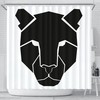 Leopard Design Print Waterproof Shower Curtain, Fashionable Animal Print Curtain For Bathroom Decor
