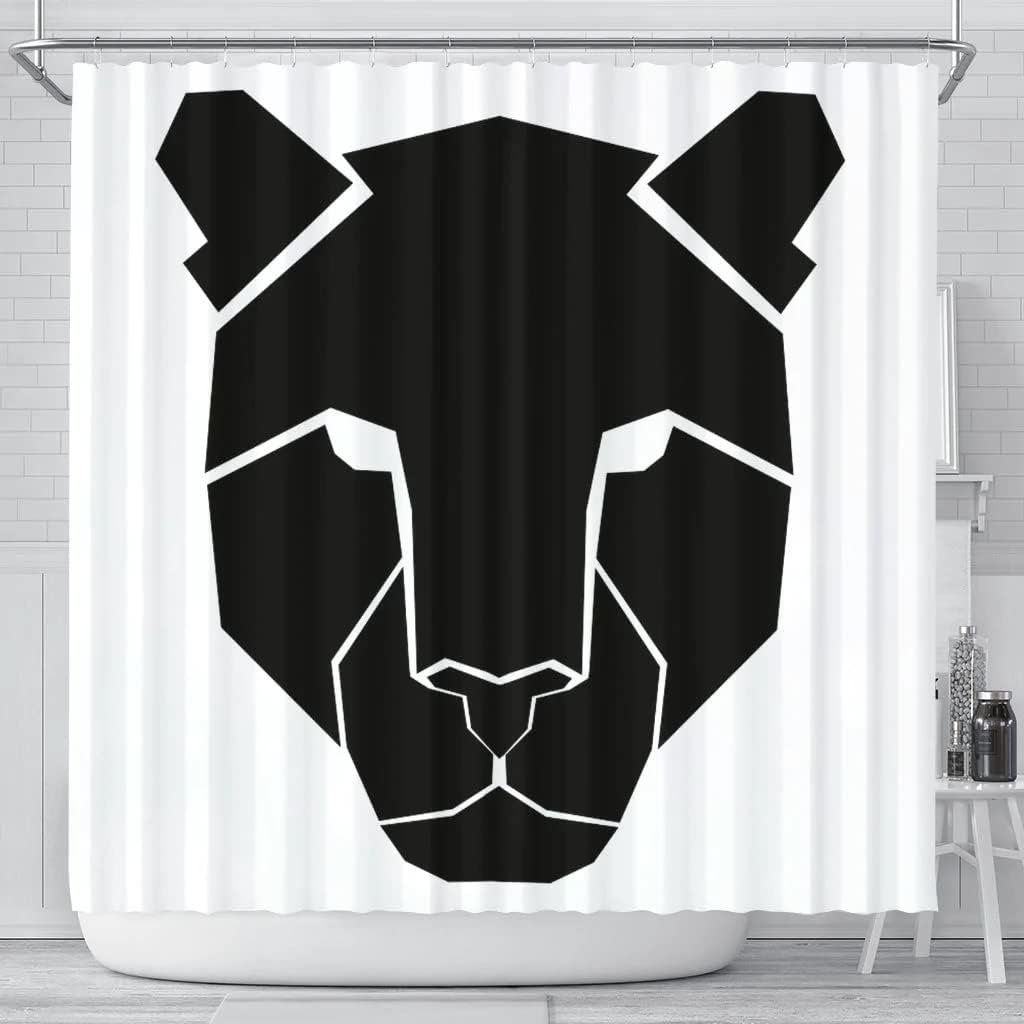 Leopard Design Print Waterproof Shower Curtain, Fashionable Animal Print Curtain For Bathroom Decor