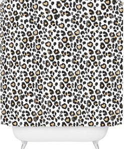 Leopard Heart Shower Curtain By Dash And Ash For Stylish Bathrooms