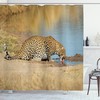 Leopard In Africa Safari Print Animal Shower Curtain For Bathroom Decor
