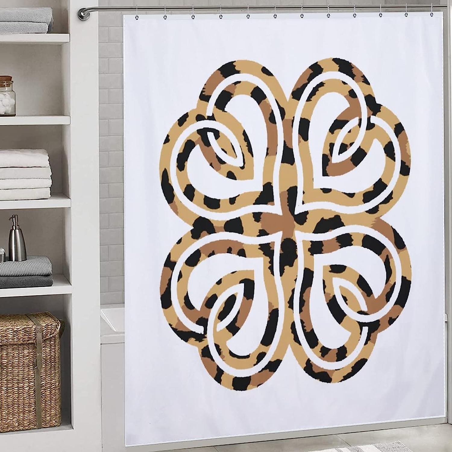 Leopard Lucky St. Patrick'S Day Shower Curtain For A Bold Bathroom