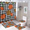 Leopard Orange Pumpkins and Plaid Shower Curtain for Bathroom - Unique Shower Curtain Ideas for Fall Holidays