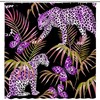 Leopard Palm Leaf Jungle Animal Shower Curtain for Wildlife Lovers