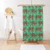 Leopard Parade Print Classic Tan on Jungle Green Bath Curtain Bathroom Decor Shower Curtain