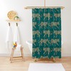 Leopard Parade Print Olive Black White on Dark Teal Bath Curtain Bathroom Decor Shower Curtain