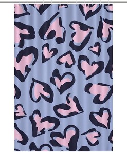 Leopard Pattern Heart Bathroom Shower Curtain For Stylish Bath