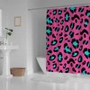 Leopard Pattern Pink Black Blue Vintage Bathroom Shower Curtain, Waterproof Fabric