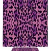 Leopard Pattern Purple Shower Curtain Set with Matching Mat, Animal Print Bathroom Decor with SEO Keywords
