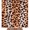 Leopard Print And Orange Printed Bathroom Tub Set With Waterproof Fabric Shower Curtain