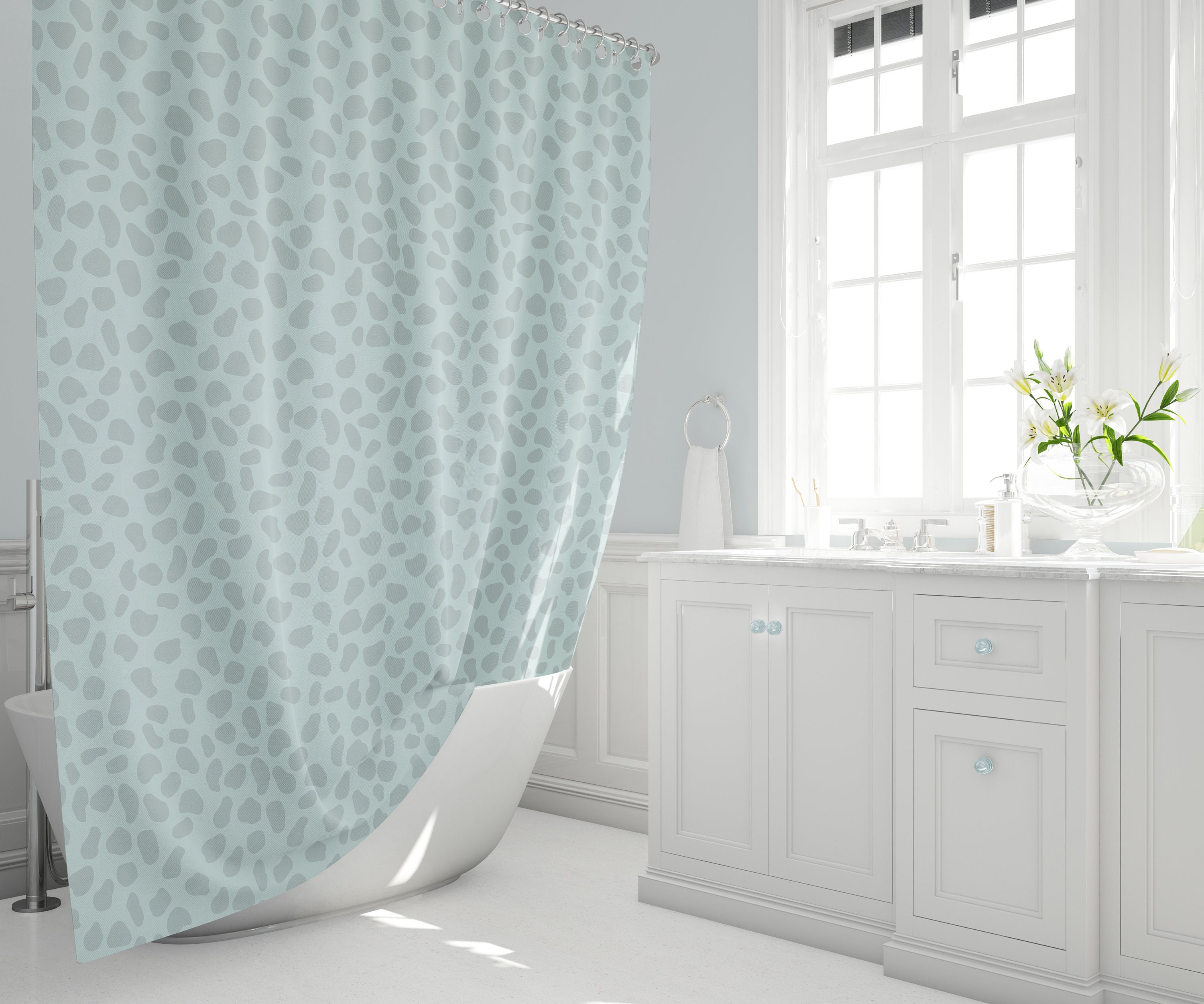 Leopard Print Animal Shower Curtain For Bathroom Decor
