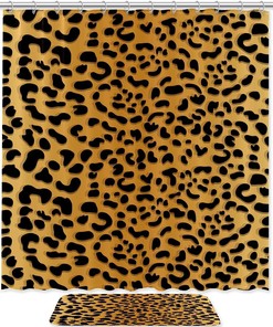 Leopard Print Background Shower Curtain, Neutral Bathroom Decor
