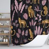Leopard Print Bath Curtain - Tropical Dark Bathroom Decor