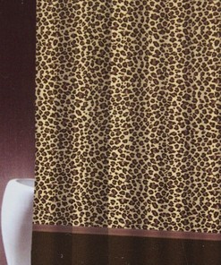 Leopard Print Brown Fabric Shower Curtain - Home Bathroom Decor