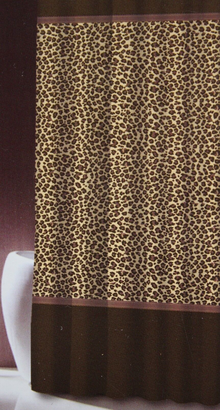 Leopard Print Brown Fabric Shower Curtain - Home Bathroom Decor