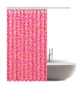 Leopard Print Fabric Shower Curtain - Waterproof for Bathroom Decor