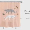Leopard Print Gray And Pink Waterproof Shower Curtain For Bath