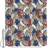 Leopard Print Palm Leaves Shower Curtain, Waterproof and Washable Bathroom Decor 