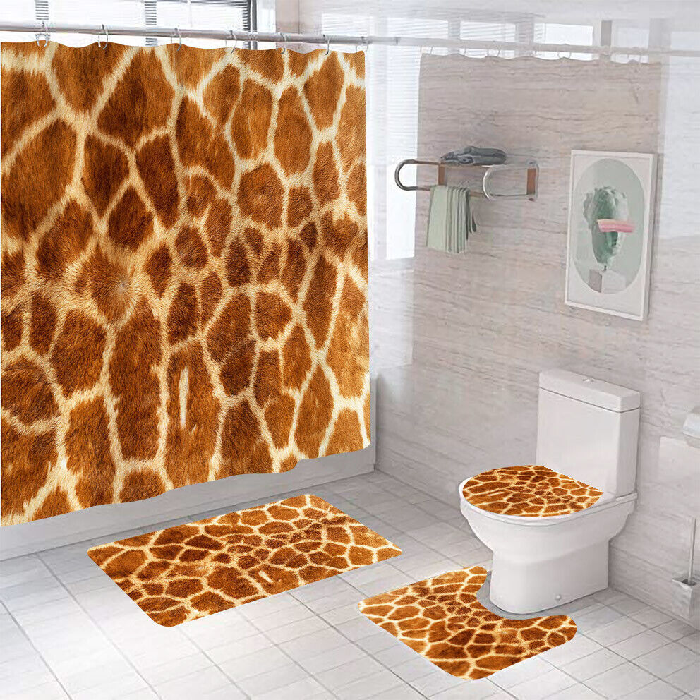 Leopard Print Polyester Shower Curtain