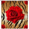 Leopard Print Rose Flower Shower Curtain,Wildlife Safari Bathroom Decor