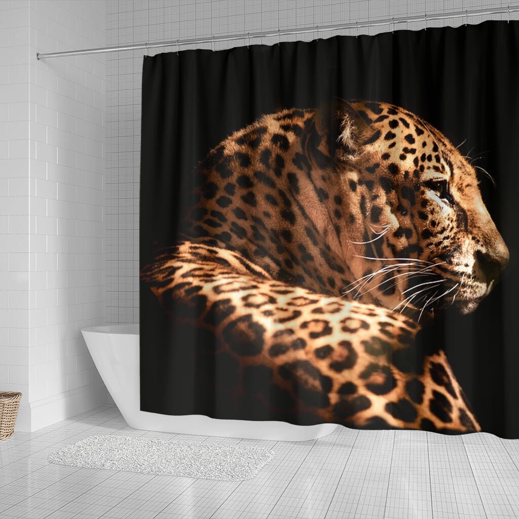 Leopard Print Shower Curtain - Adds A Touch Of The Jungle To Your Bathroom - Image 2