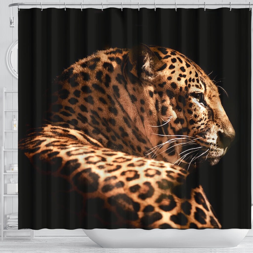 Leopard Print Shower Curtain - Adds A Touch Of The Jungle To Your Bathroom - Image 3