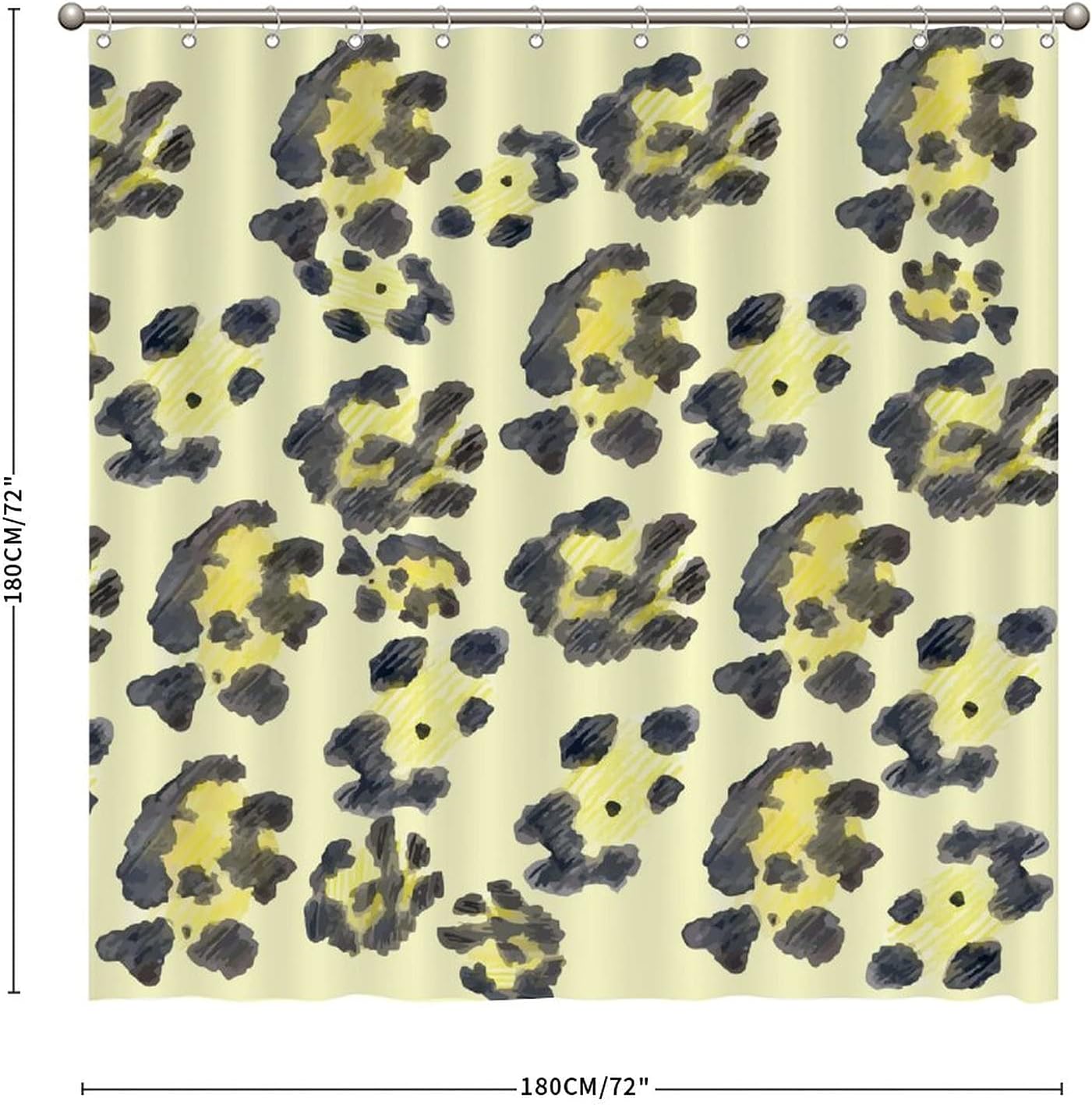 Leopard Print Shower Curtain For Animal Print Bathroom Decor. - Image 2