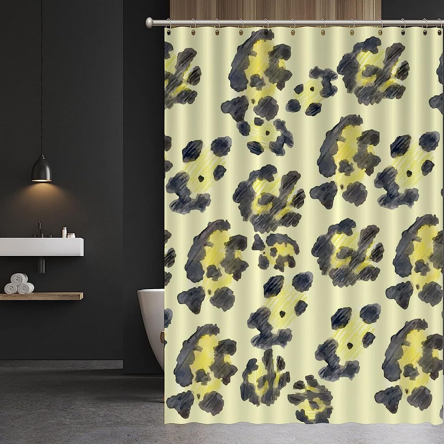 Leopard Print Shower Curtain For Animal Print Bathroom Decor. - Image 3