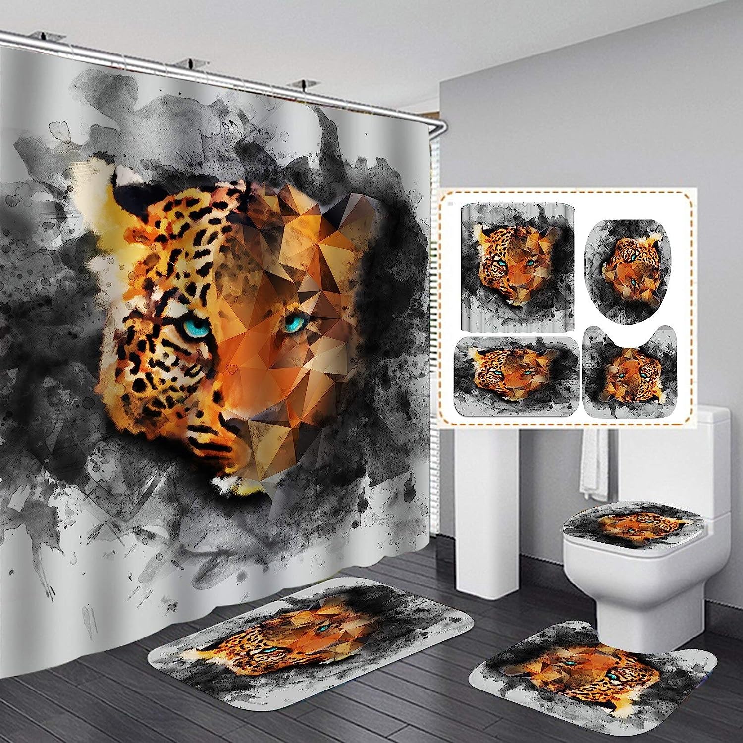 Leopard Print Shower Curtain, Funny and Stylish Bathroom Decor