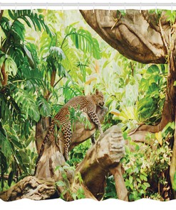 Leopard Print Shower Curtain, Stylish Bathroom Decor