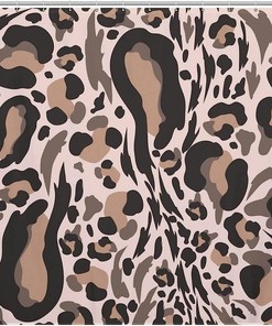 Leopard Print Shower Curtain, Waterproof Bathroom Decor With Cheetah Design