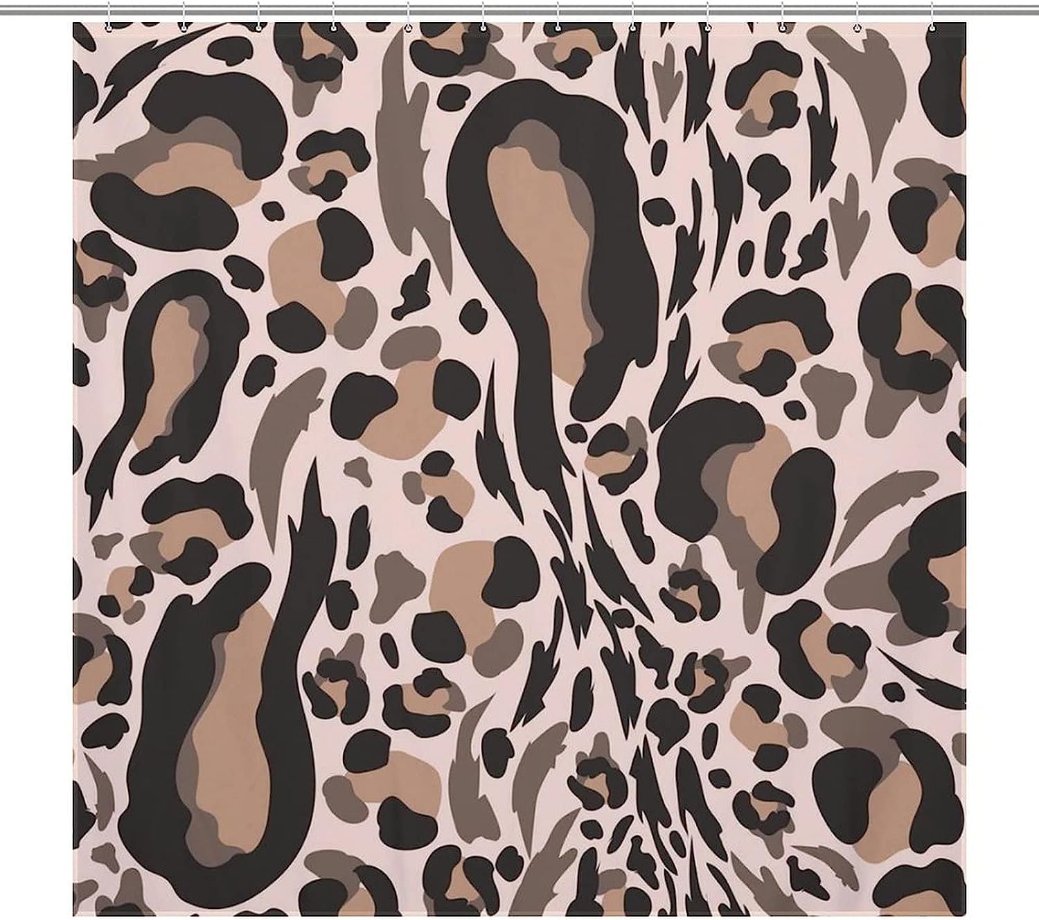 Leopard Print Shower Curtain, Waterproof Bathroom Decor With Cheetah Design