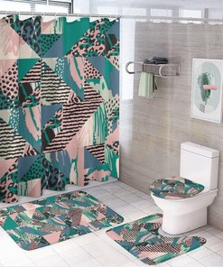 Leopard Print Shower Curtain, Waterproof Bathroom Decor by Vantaso