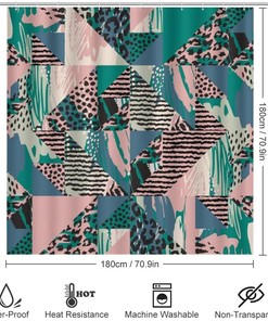 Leopard Print Shower Curtain, Waterproof Bathroom Decor by Vantaso