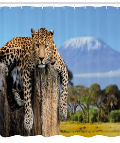 Leopard Print Shower Curtain - Wildlife Bathroom Decor